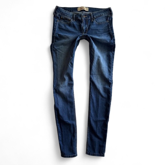 Hollister Denim - Hollister Super Skinny Jeans Womens 7L W28 L33 Medium Dark Wash Blue Long Inseam